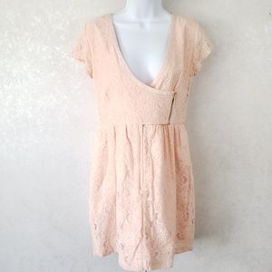 H&M Lace Fit and Flare Zipper Front Dress
